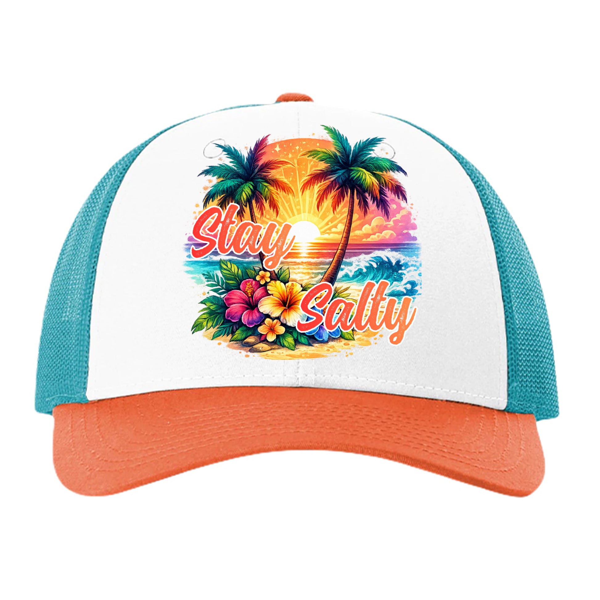 White/ Blue Hawaiin/ Pale Orange - 115R - FRONT